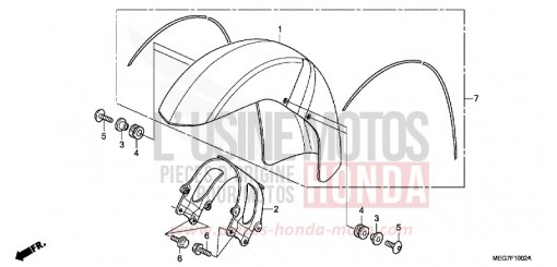 FRONT FENDER (VT750CS/C/CA) VT750CSC de 2012